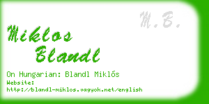 miklos blandl business card