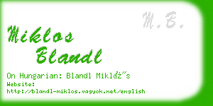 miklos blandl business card